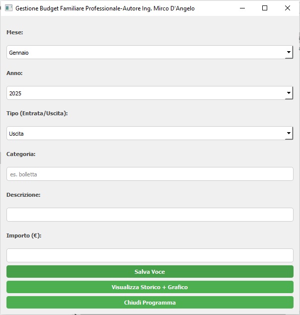 Scarica Gratis il Programma Gestione Budget Familiare